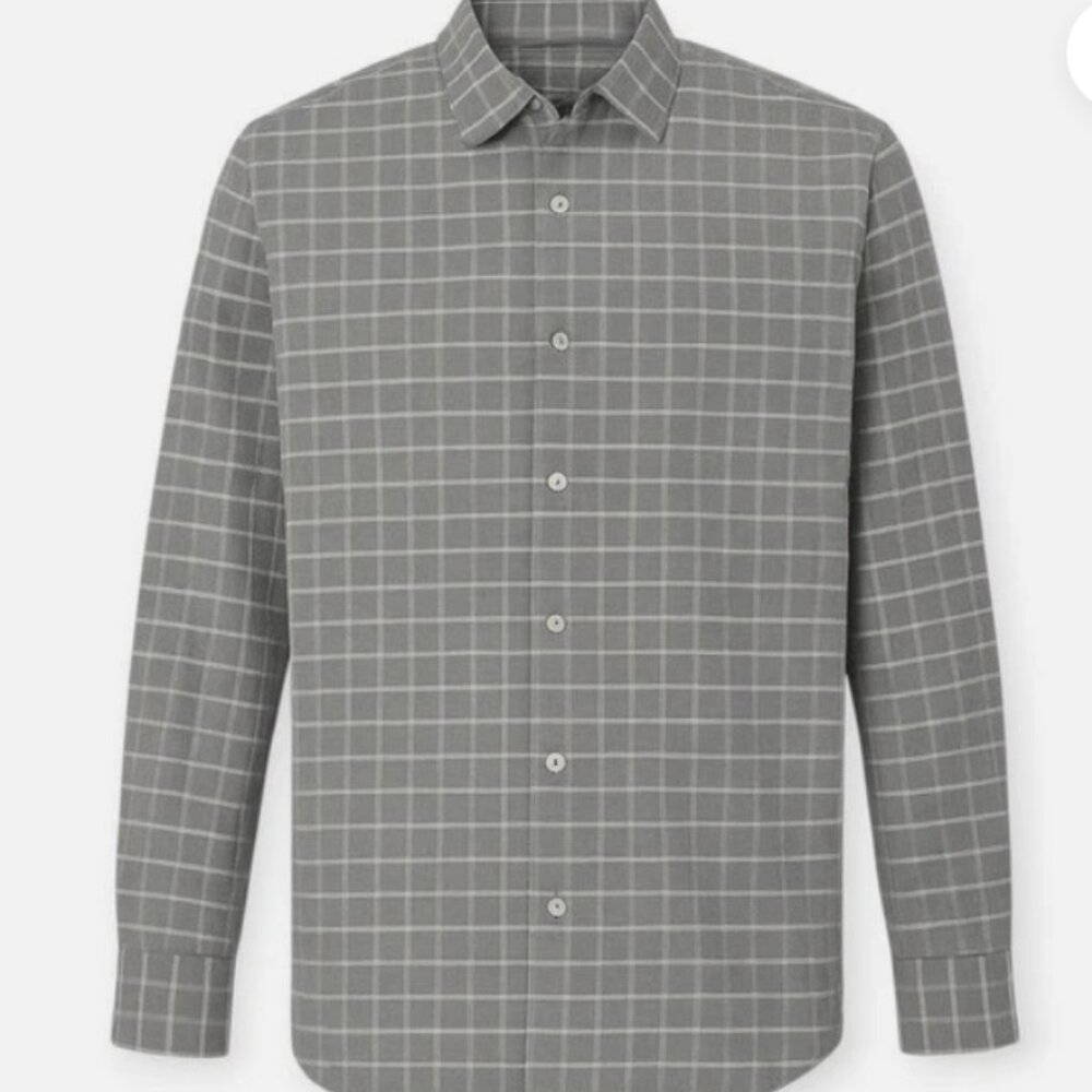 Van Heusen Men's Stretch Traveler Long Sleeve Gray Shirt Size XL 17-17 1/2